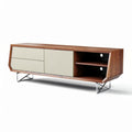 Mid-century modern wooden media console with metal legs 150 x 40 x 50cm