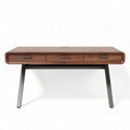 Wooden office desk with three drawers and metal legs 150 x 70 x 75cm