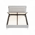 Upholstered platform bed frame with storage space and slatted base in gray 200 x 160 x 40cm