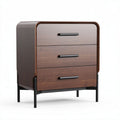 Wooden nightstand with three drawers and metal legs 60 x 40 x 80cm