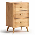 Wooden nightstand with three drawers in natural finish 50 x 40 x 80cm