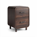 Wooden nightstand with two drawers in walnut finish measuring 40 x 40 x 50cm