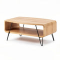Wooden coffee table with open shelf and metal legs 100 x 60 x 40cm