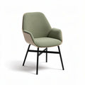 Sofa chair with soft fabric upholstery and metal legs in light green 60 x 60 x 80cm